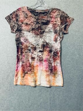 La Express  Y2K Women's Short Sleeve T Shirt  - Multicolor Sz M